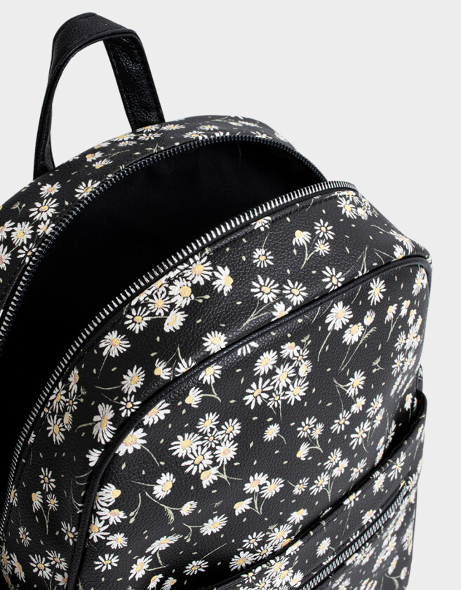 Mochilas Urbanas Estampados Mochila Cuerina Margaritas - Estampado Flores