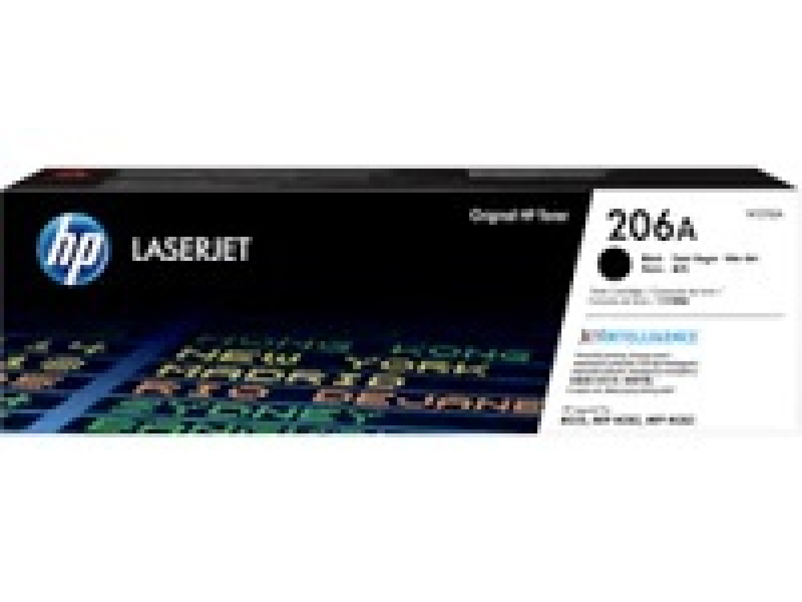 HP 206A - Negro - original - LaserJet - cartucho de tóner (W2110A) - para Color LaserJet Pro M255, M283, MFP M282, MFP M283 