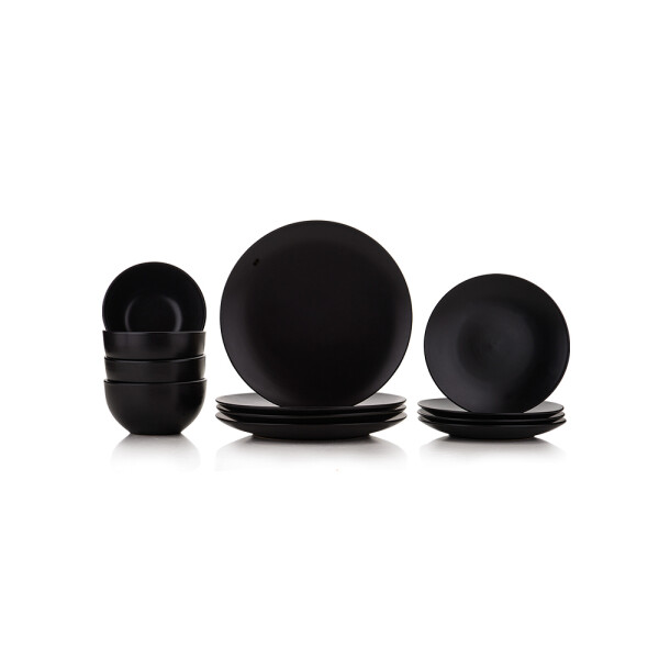 JUEGO DE VAJILLA 12 PIEZAS NEGRO JUEGO DE VAJILLA 12 PIEZAS NEGRO