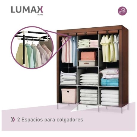 Ropero de 6 Estantes Desmontable de Caño y Tela TNT 150x45x175 Marrón