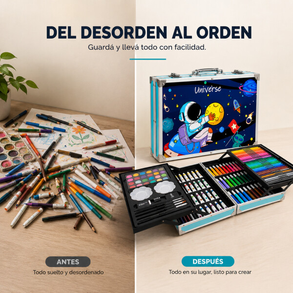 Set de Arte Infantil en Valija 145 Piezas Azul 1