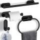 Set Accesorio Baño Juego 4 Piezas Negro Adhesivo Acero Inoxidable Set Accesorio Baño Juego 4 Piezas Negro Adhesivo Acero Inoxidable