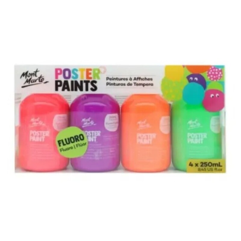 Tempera Poster Paint Secado rapido Fluorescentes- Mont Marte Tempera Poster Paint Secado Rapido Fluorescentes- Mont Marte