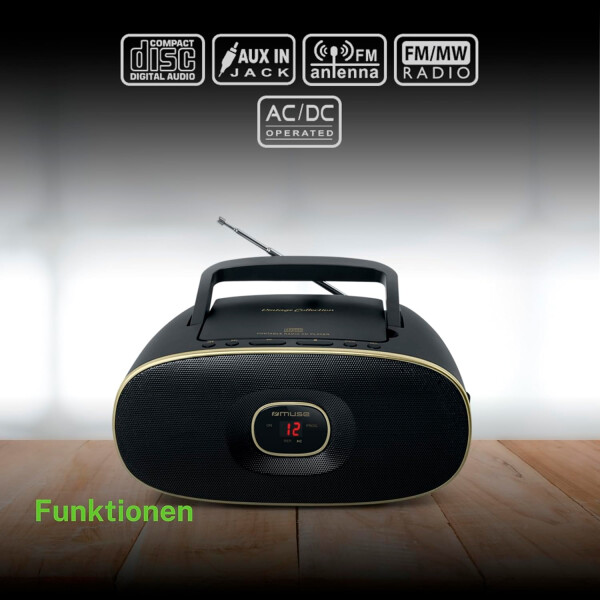 Radio Vintage Con Cd Muse Md-202vt RADIO CD MUSE MD202VT NEGRO