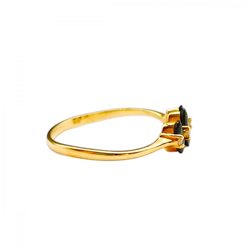 Anillo Trilogy-Oro 18k-Piedra Zafiro y Zirconia-AN9507 conpiedra
