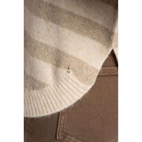 Sweater Rayado Combinado Beige Melange