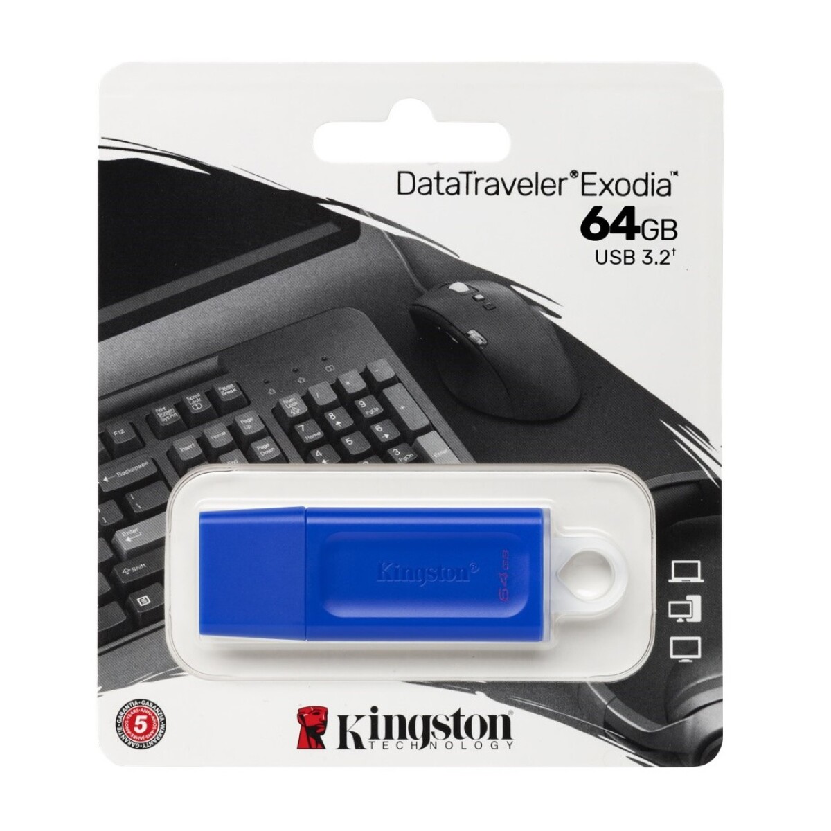 Pendrive Kingston DataTraveler Exodia 64GB USB 3.2 Gen 1 Azul