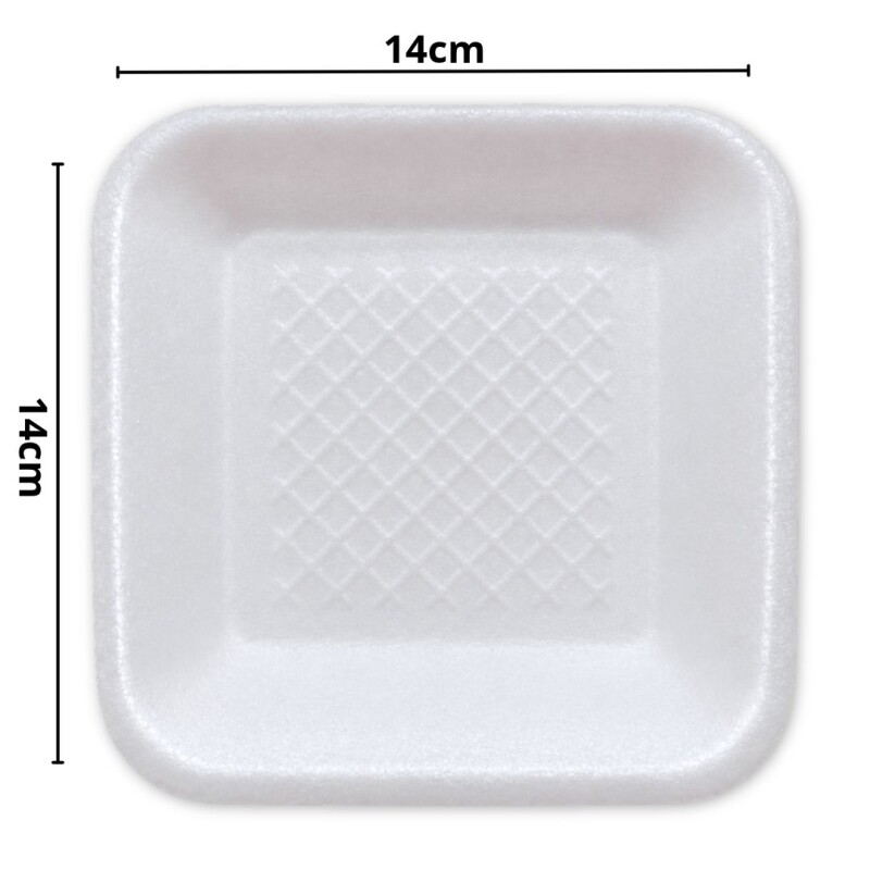 BANDEJA ISOPOR PACKx20 • 14x14cm BANDEJA ISOPOR PACKx20 • 14x14cm