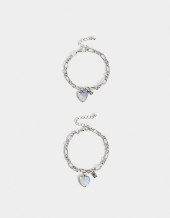 Pulseras Flexibles Sets Moonstone Set De 2 Pulseras Para Compartir Moonstone - Plateado