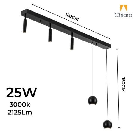 Aplique Colgante led con 3 spot direccionables 25W Aplique Colgante led con 3 spot direccionables 25W
