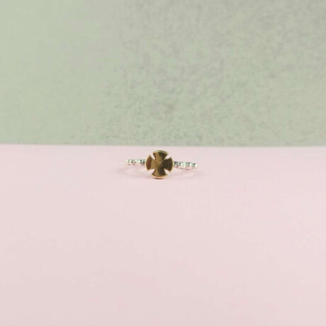 Anillo Religiosa En Plata 925 Y Double De Oro 18 Ktes Rosario Vasco