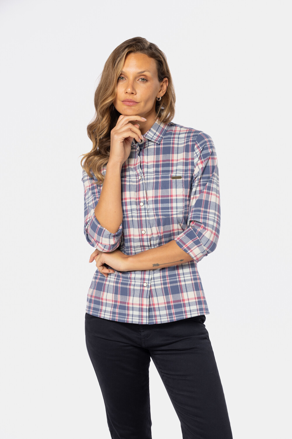 CAMISA A CUADROS Azul