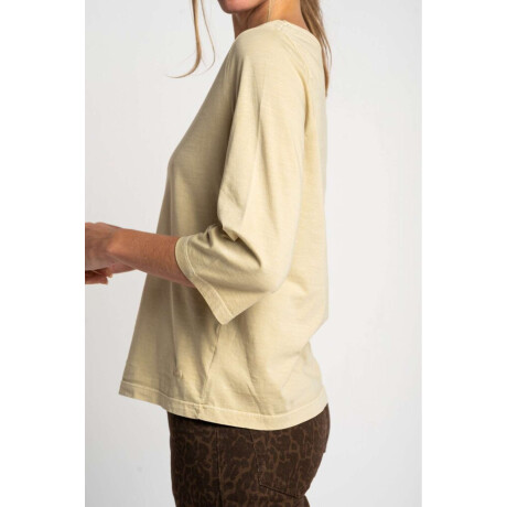 Remera Lavada Manga 3/4 Pistacho