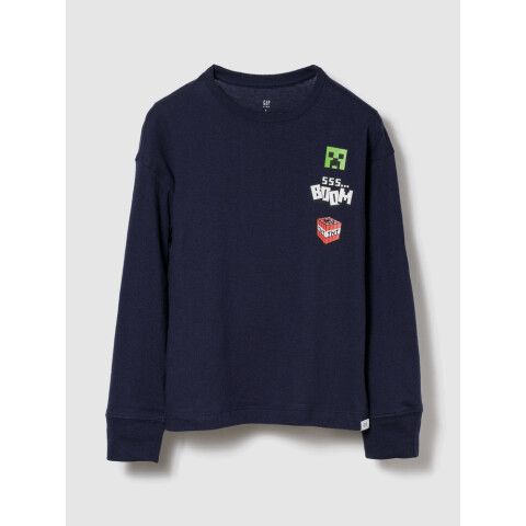V-JPN 3PL MINECRAFT GR LS TEE TAPESTRY NAVY