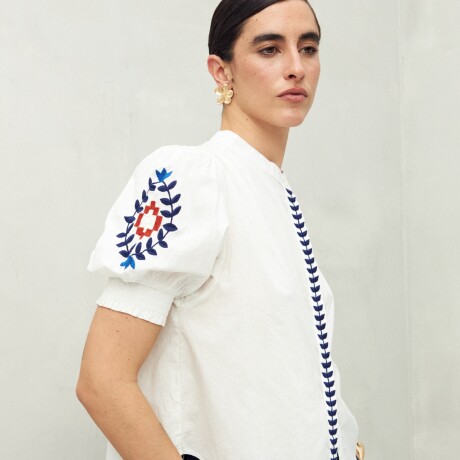 CAMISA AZTECA Blanco