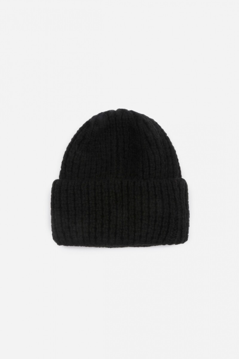 Gorro tejido texturado negro