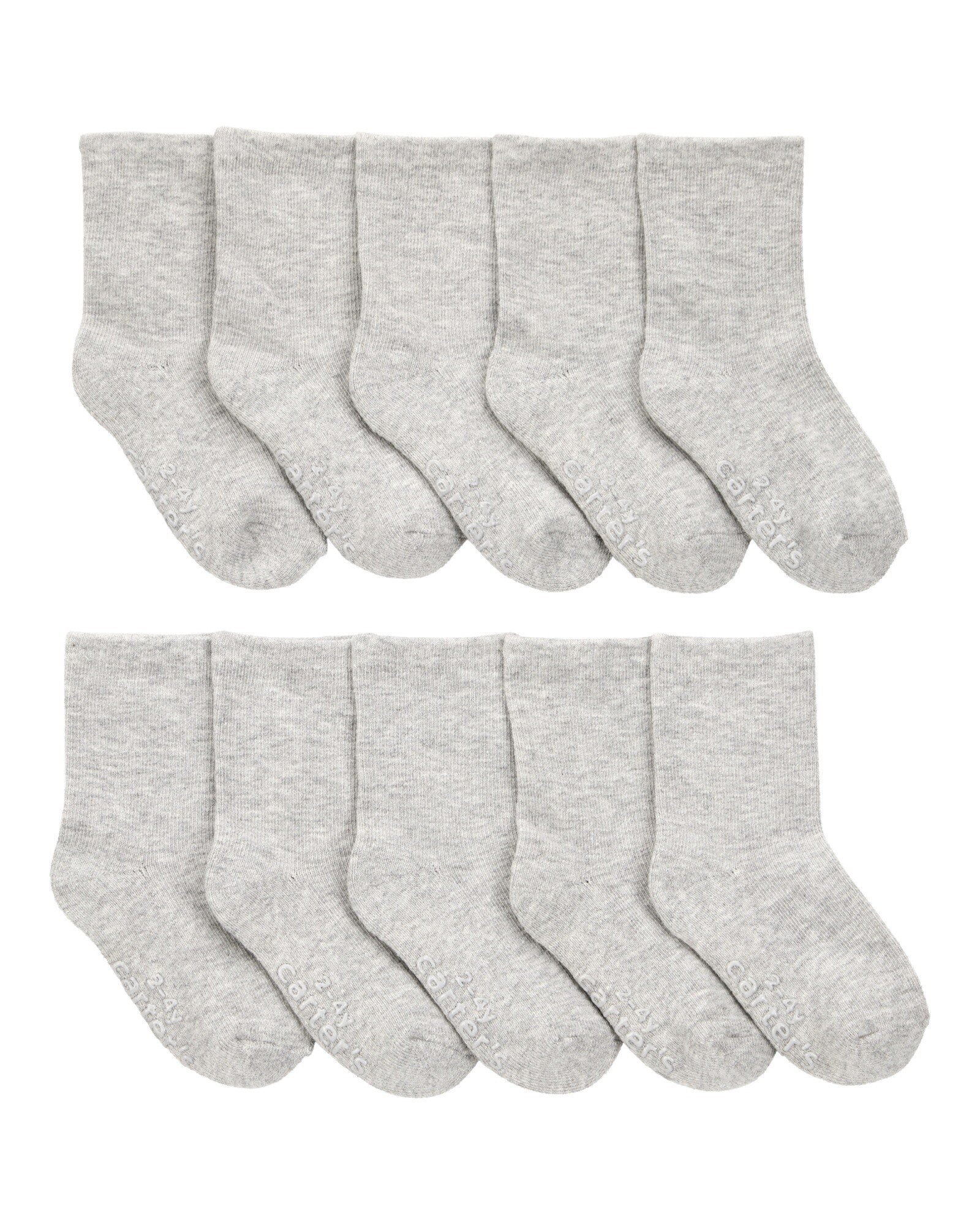 Pack diez pares de medias de algodón, grises. Talle 2/4T Pack diez pares de medias de algodón, grises. Talle 2/4T