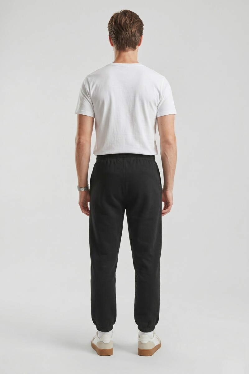 Pantalón dep clásico c/puños elásticos - UNISEX NEGRO