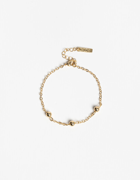 Pulseras Flexibles Metal Pulsera Flexible Bañada En Oro - Dorado