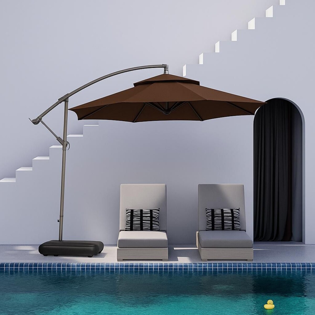 Sombrilla Colgante IPANEMA Doble Capa Marrón Ø2.7M 