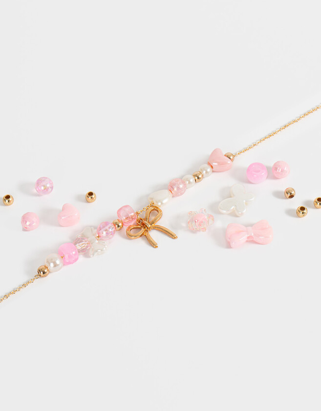Collares Infantiles Con perlas Collar Infantil Moño Y Perlas - Dorado