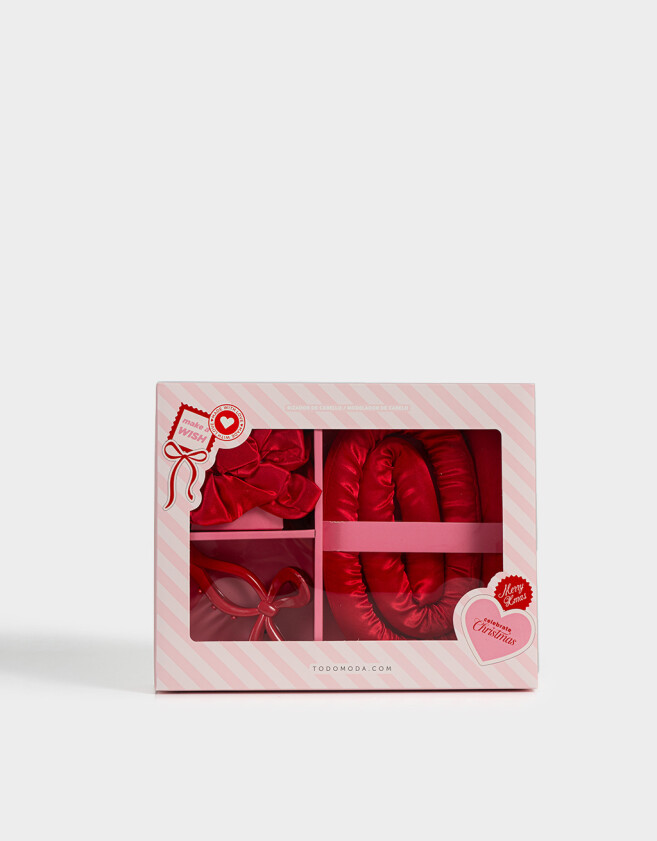 Accesorios Pelo Set Regalables Caja Regalable Merry Xmas - Rojo Medio