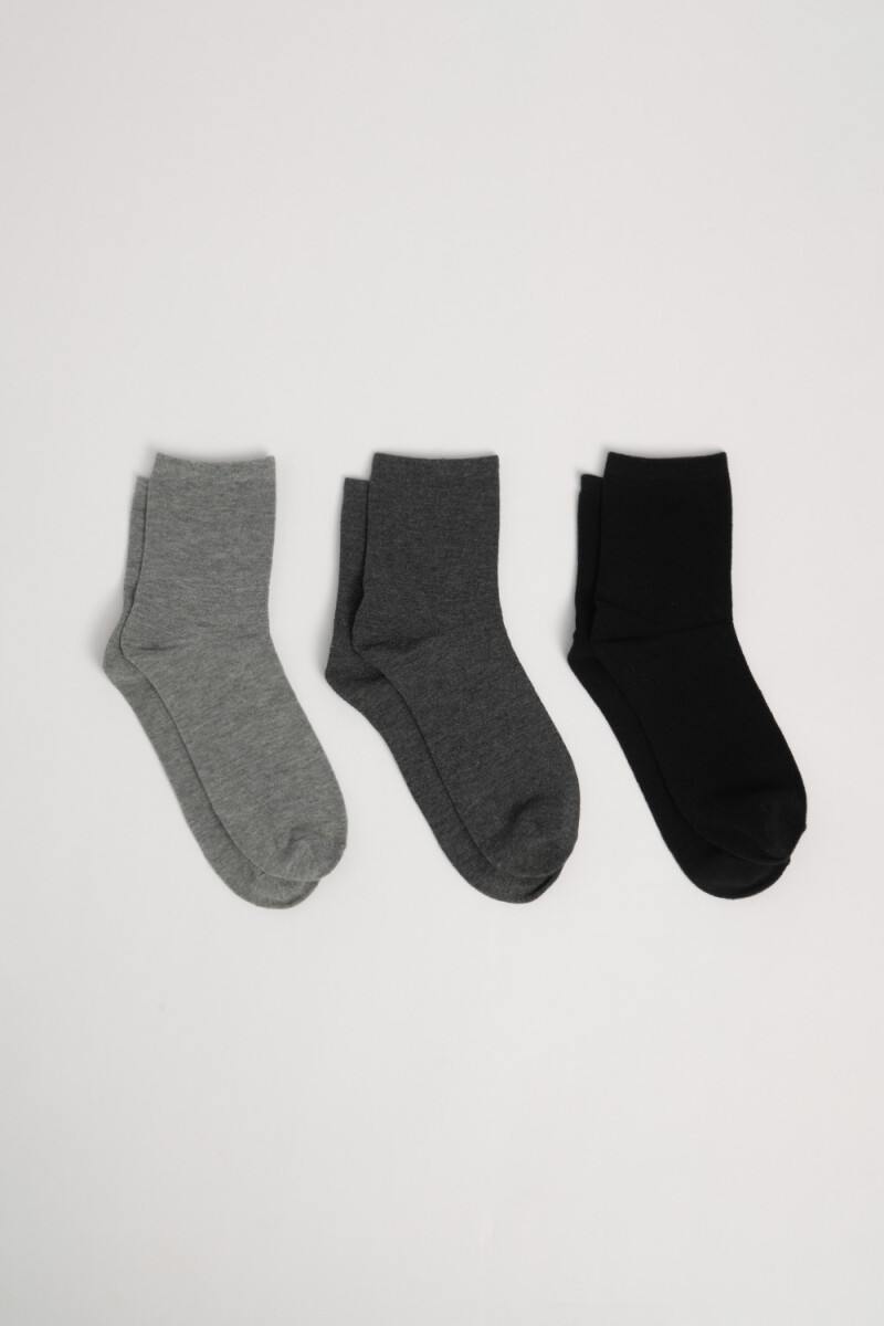 Pack x 3 media caña - Gris 