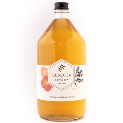 Bendita Kombucha lavanda, manzanilla y rosas 1 L Bendita Kombucha lavanda, manzanilla y rosas 1 L