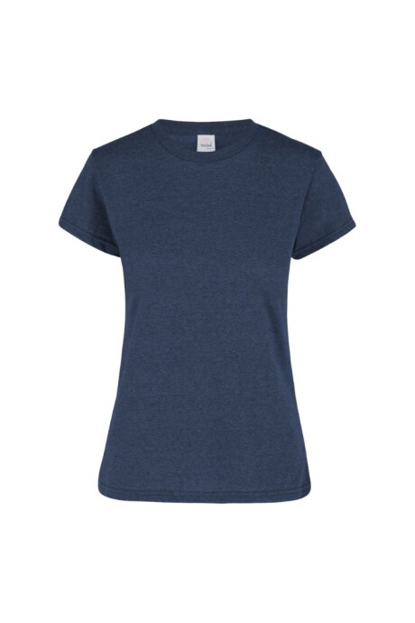 Camiseta jaspe a la base dama azul marino jaspe