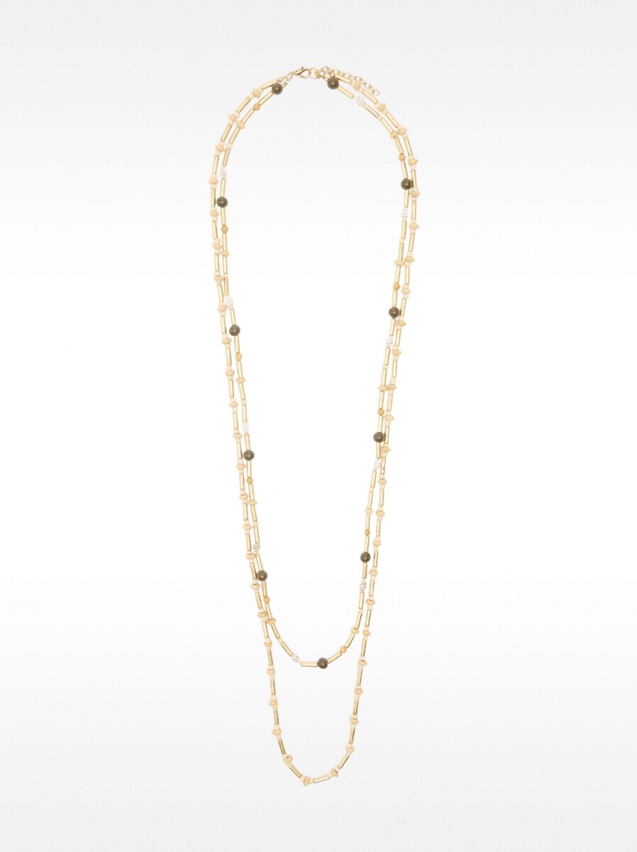 Collar De Conchas Con Abalorios De Vidrio - blanco 
