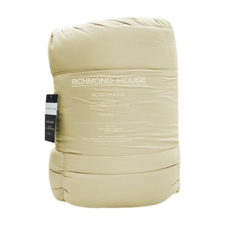 Acolchado Cama King Size Richmond Microfibra Relleno Guata Beige