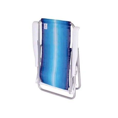 Reposera Silla Reclinable De Playa 4 Posiciones Aluminio Azul/celeste