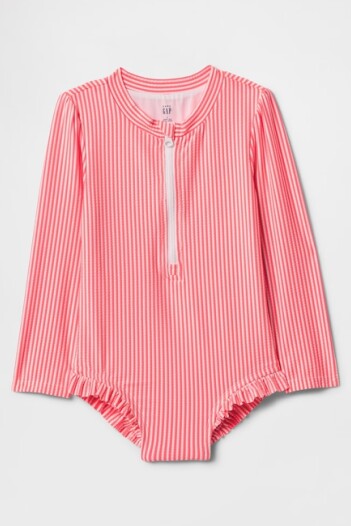 Traje De Baño Floreado Toddler Niña Pink Stripe