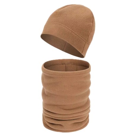 Set de gorro + cuellera en micripolar Caqui