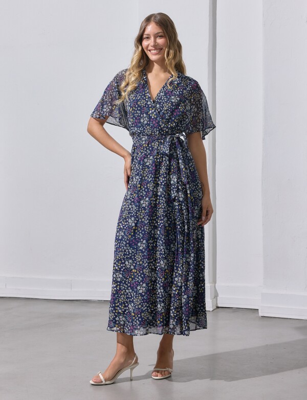 Vestido Maxi Flores AZUL/MULTI