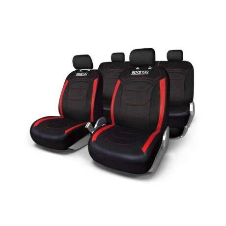 Cubreasientos Sparco Ecocuero Negro Y Rojo