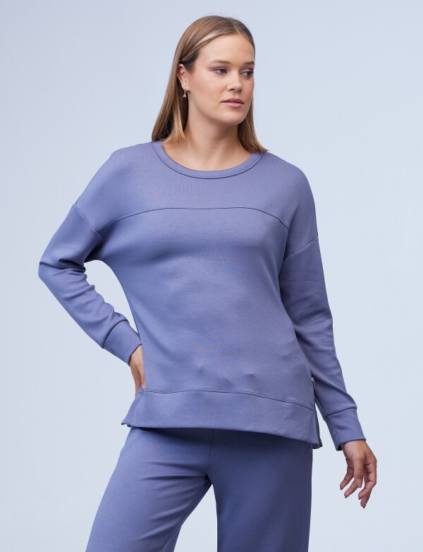 Buzo Sport Zips GRIS AZULADO