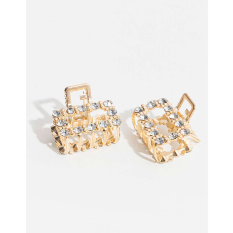 Set De Broches De Formato Cuadrado Combinacion Bicolor