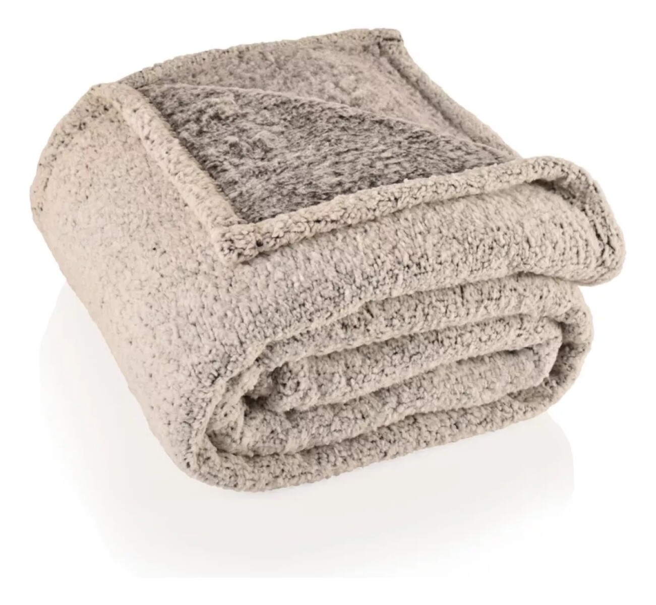 Manta Frazada Sherpa 2 Plazas Gris Melange 180x200 