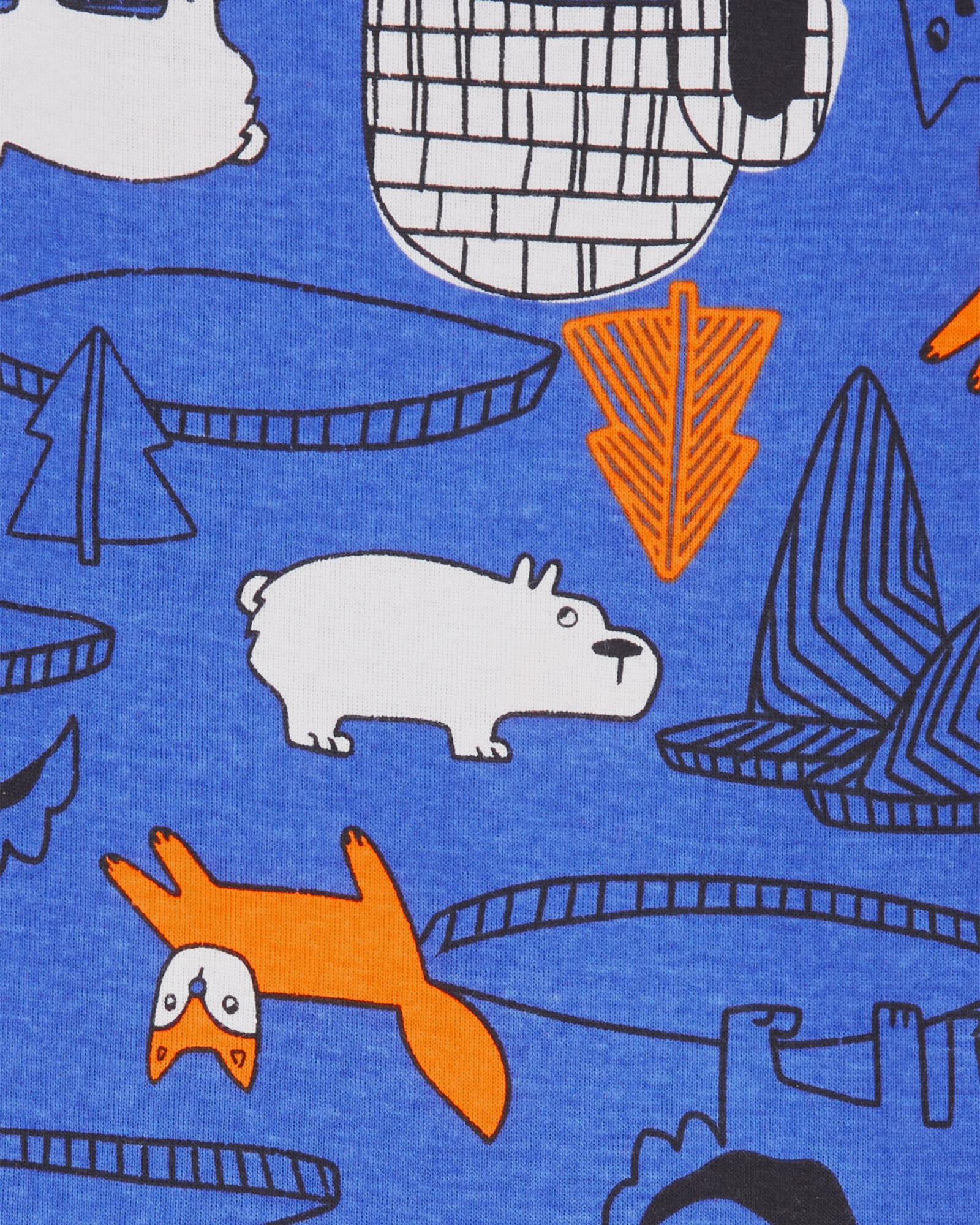 Pijama cuatro piezas de algodón, dos remeras y dos pantalones Sin color