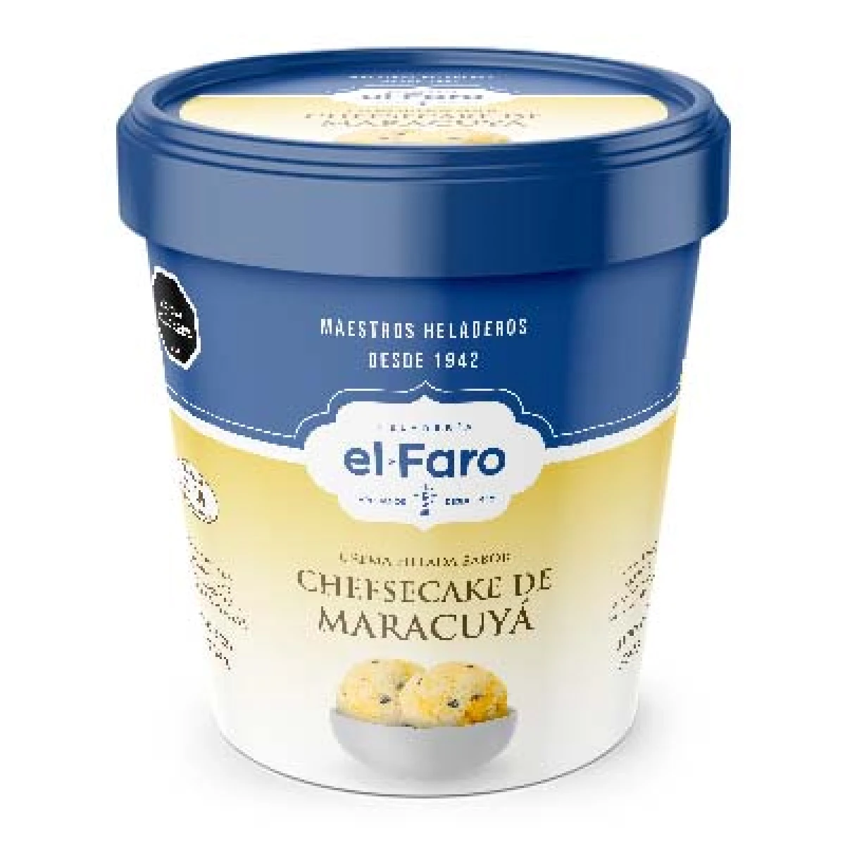 Helado de Cheesecake De Maracuyá El Faro 1.1Lts 