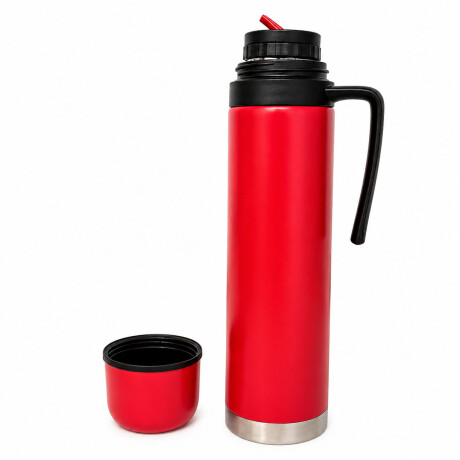 Termo Arriero Ac. Inox 750ml Manija Fija Mantiene Frío Calor Rojo
