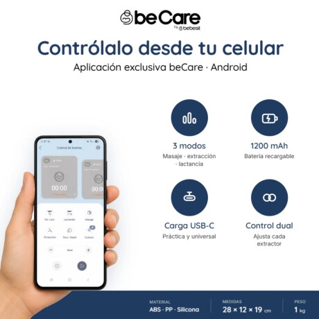 Extractor Doble de Leche Portátil con App BeCare + Aspirador Nasal + 10 Bolsas y Bolso de Almacenamiento Extractor Doble de Leche Portátil con App BeCare + Aspirador Nasal + 10 Bolsas y Bolso de Almacenamiento
