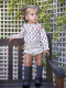 Camisa Estampada Con Bordado En Hombro Blanco Roto