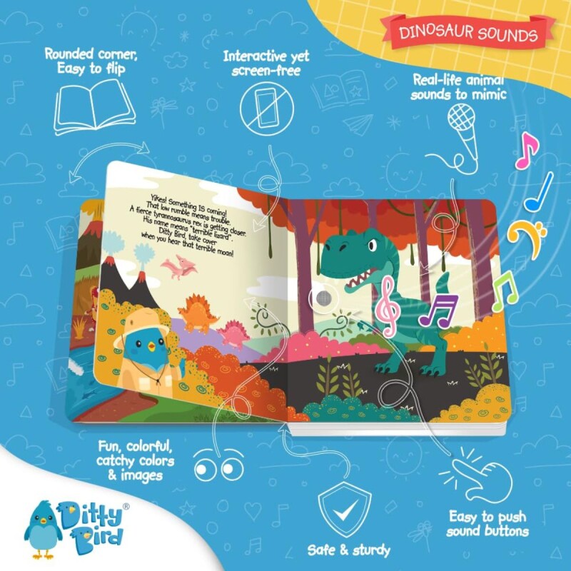 Libro musical Ditty Bird Sonidos de Dinosaurios Libro Musical Ditty Bird Sonidos De Dinosaurios