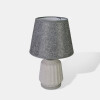 LAMPARA GRIS C/BASE CERAMICA GRIS P/MESA 31X20CM Unica