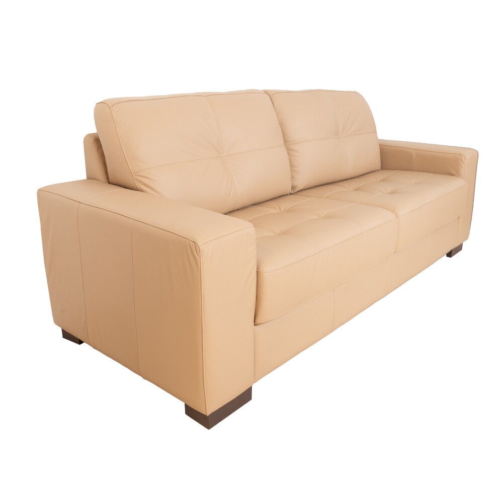 Sofá 3 Cuerpos Cuero Marron Aero Avellana — Divino