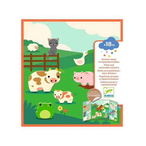 Set de stickers reposicionables Granja