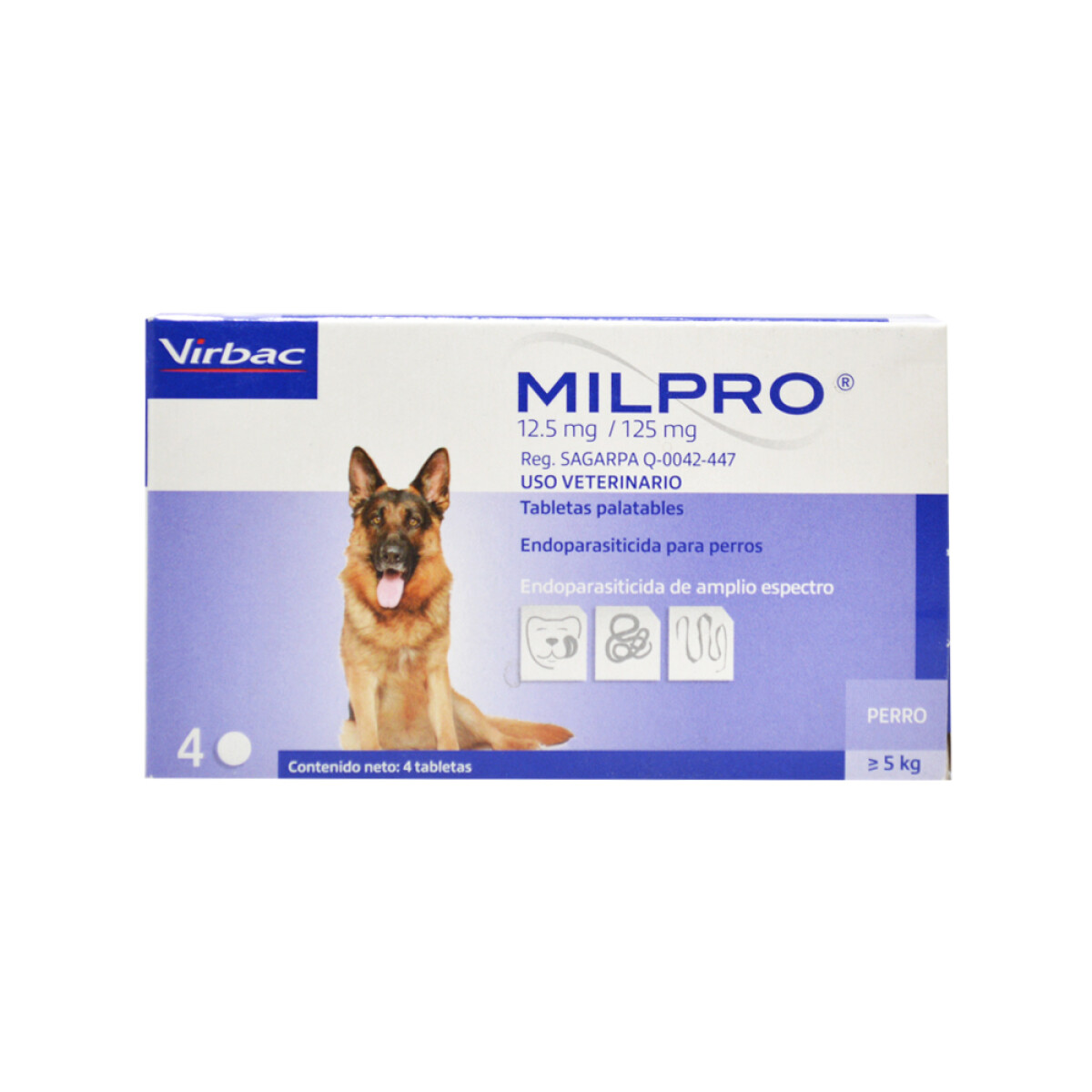 Milpro Perro +5kg (4 Comprimidos) 
