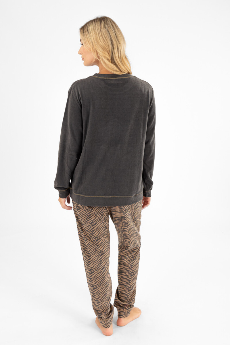 Pijama tiger grey bordado-zebra Zebra